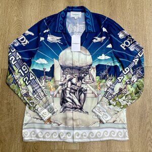 Casablanca Blue Silk Shirt From Le Temple Du Sport